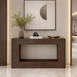 New 63” Console Table with Storage, Long Wood Entryway Table with Shelf, Modern Narrow Sofa Table Behind The Couch for Living Room, Entryway, Hallway 