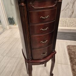 Floor Standing Jewelry Organizer With Mirror