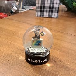 Nostalgic Year 2000 Snow Globe " Y2K " Computer Crash Worries Paperweight 