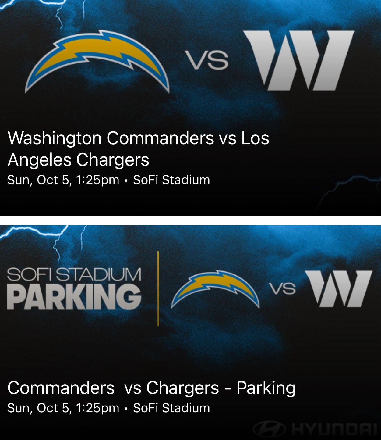 Commanders vs Chargers - 10/5/25