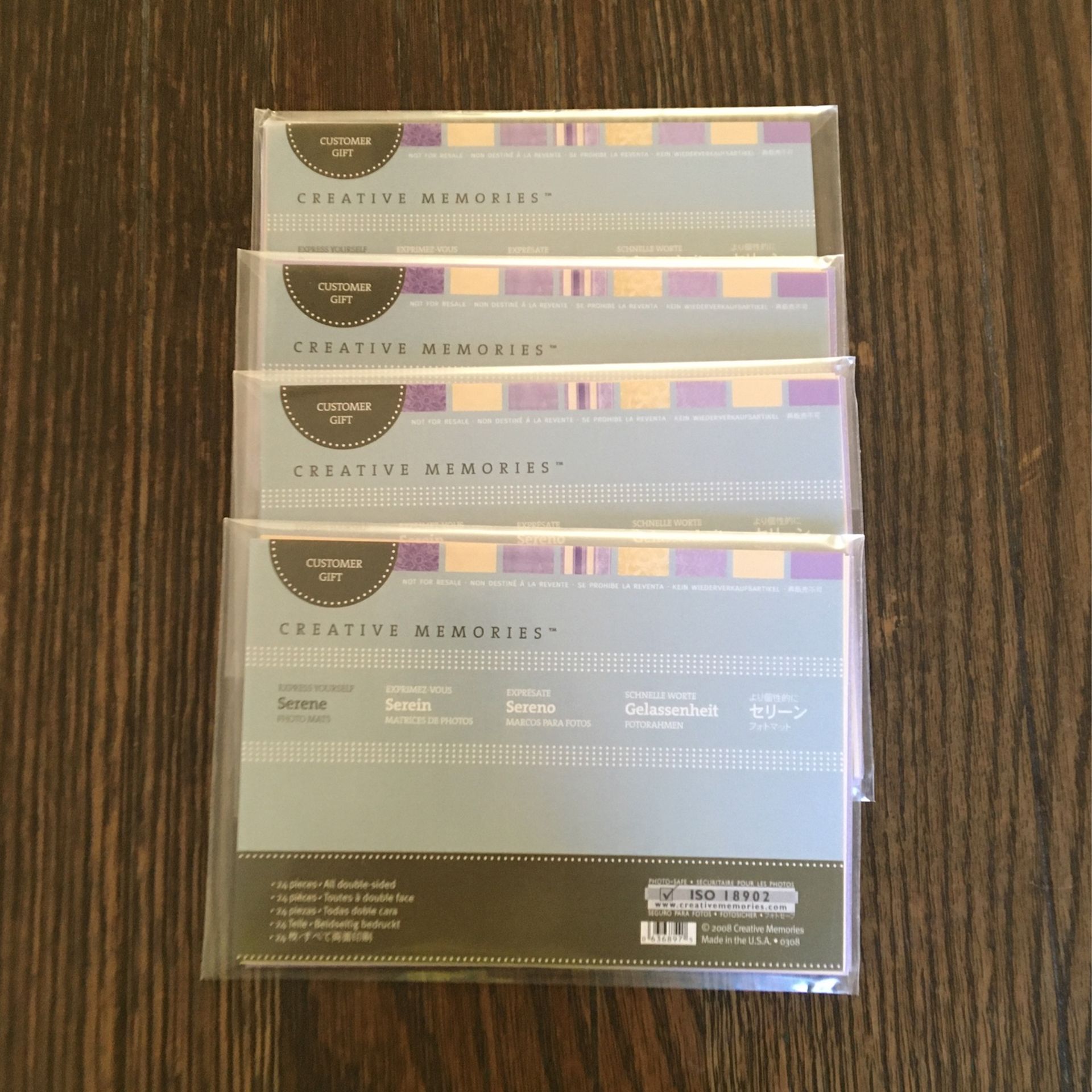 Creative Memories - EXPRESS YOURSELF PHOTO MATS - SERENE - PURPLE & CREAM