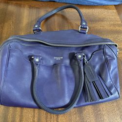 Coach Leather Satchel (Deep Purple