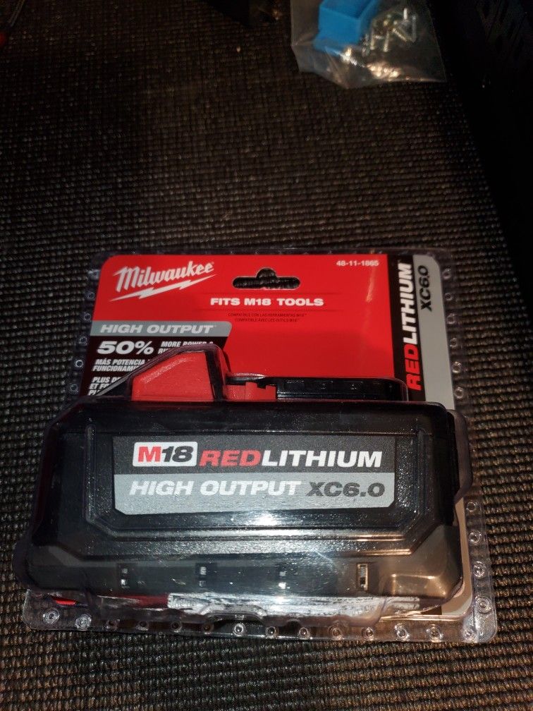 Milwaukee M18 High Output 6.0 Battery. 85$. No Offers Accepted
