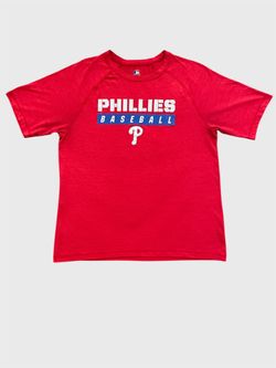 Philadelphia Phillies Shirt Mens Large Red MLB Baseball Bryce Harper 21x27