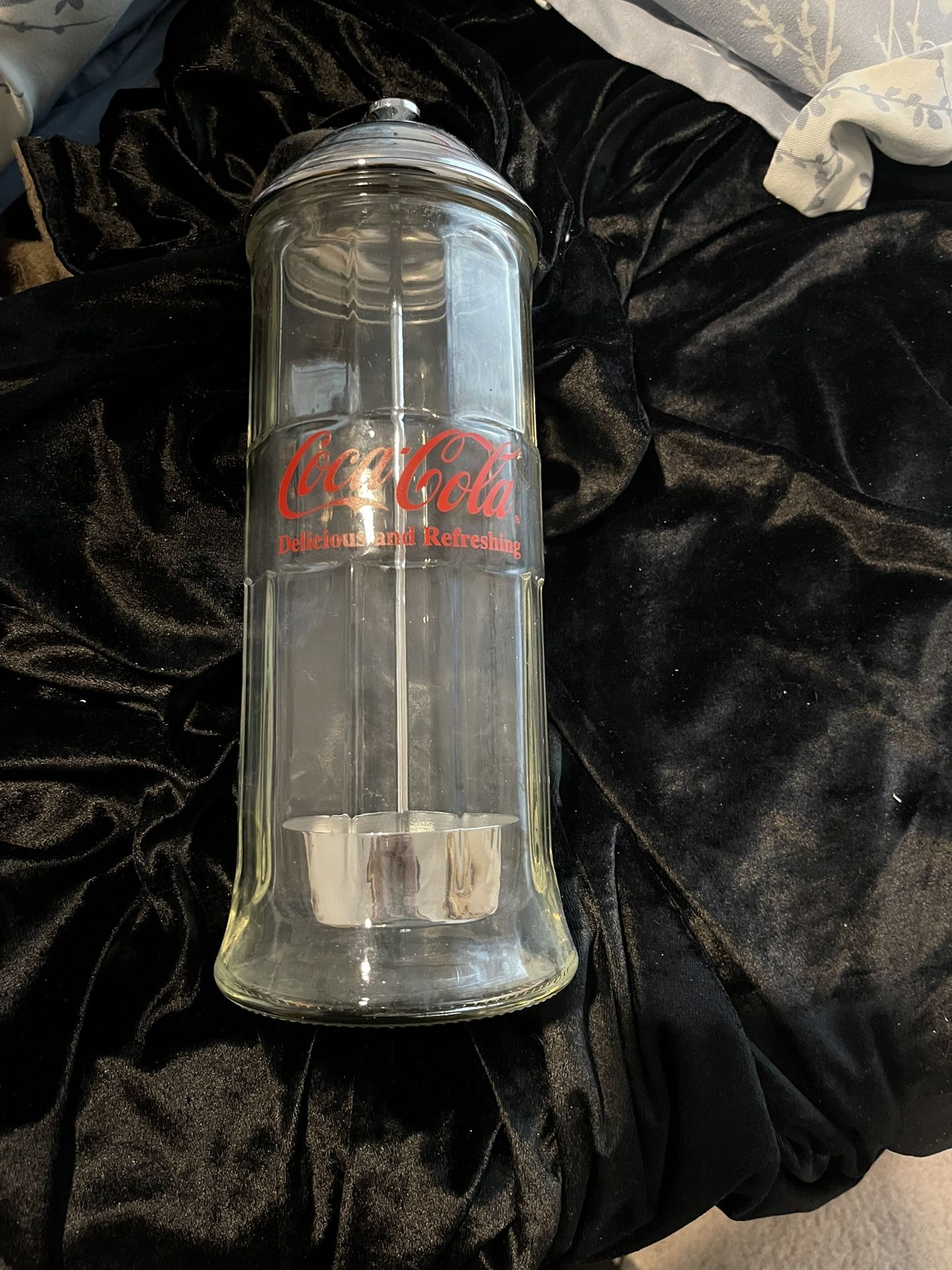 Coca Cola Clear Glass Drinking Straw Holder