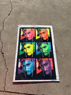 Vintage Tupac Andy Warhol black light poster