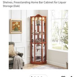 KaviSean 72 in Corner Curio Cabinet 