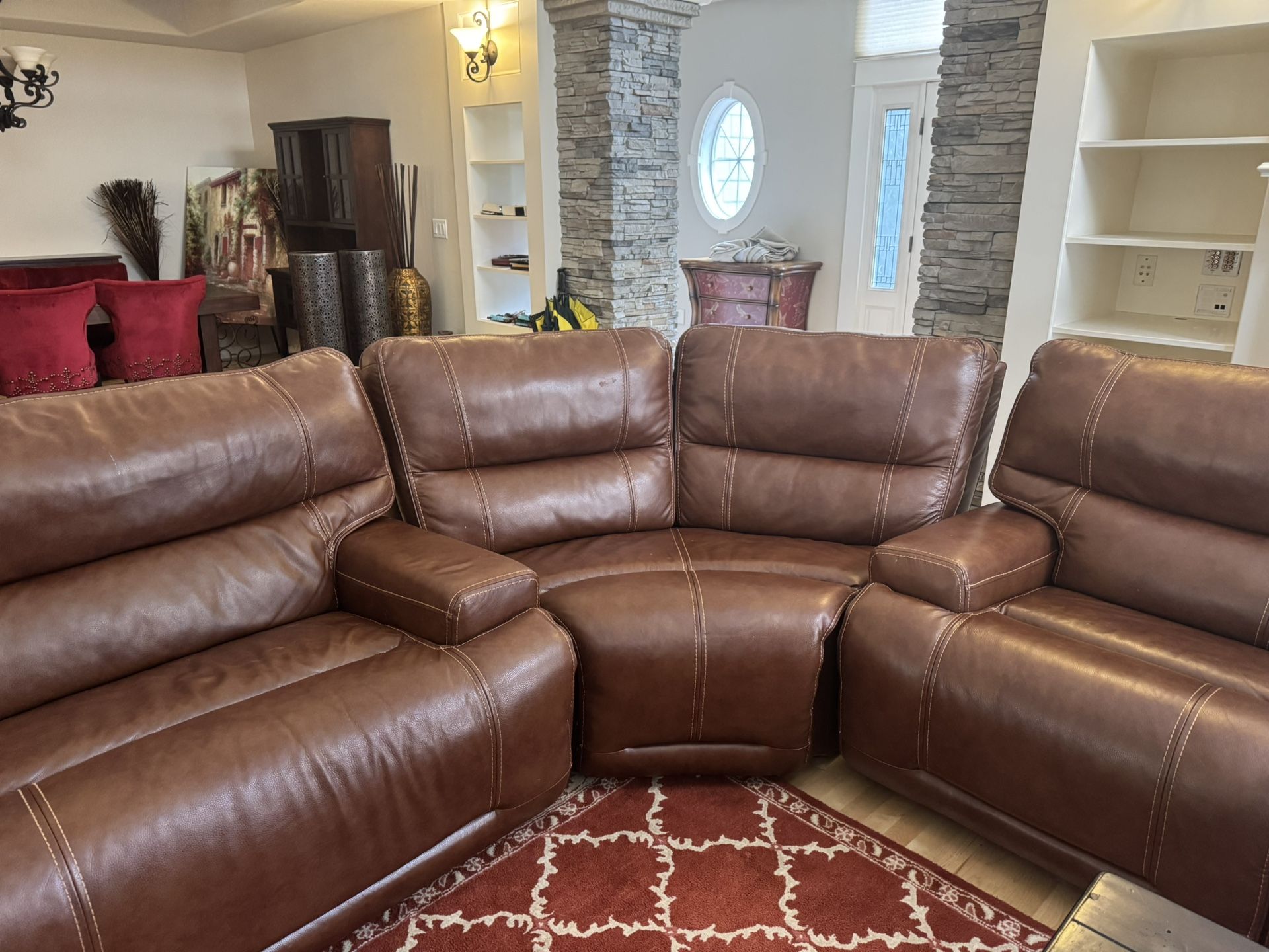 Leather Sectional With Reclining Chair