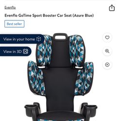 Even Flo Go Time Sport Booster Car Seat Azure Blue