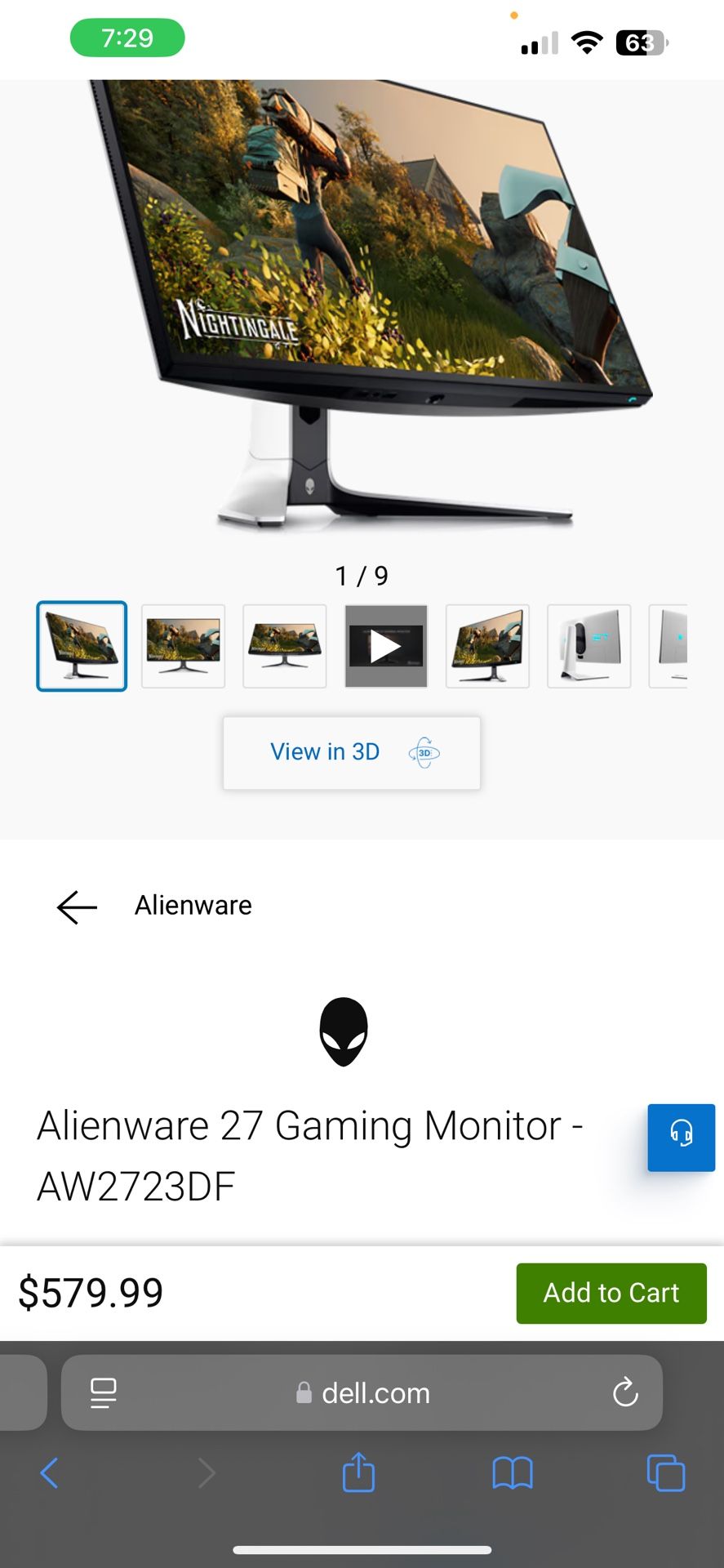 Alienware 27 Inch Gaming Monitor