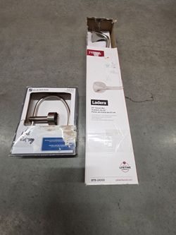 $25 For Both, Lot Of (2) Towel Bar and Ring, Brushed Nickel, New