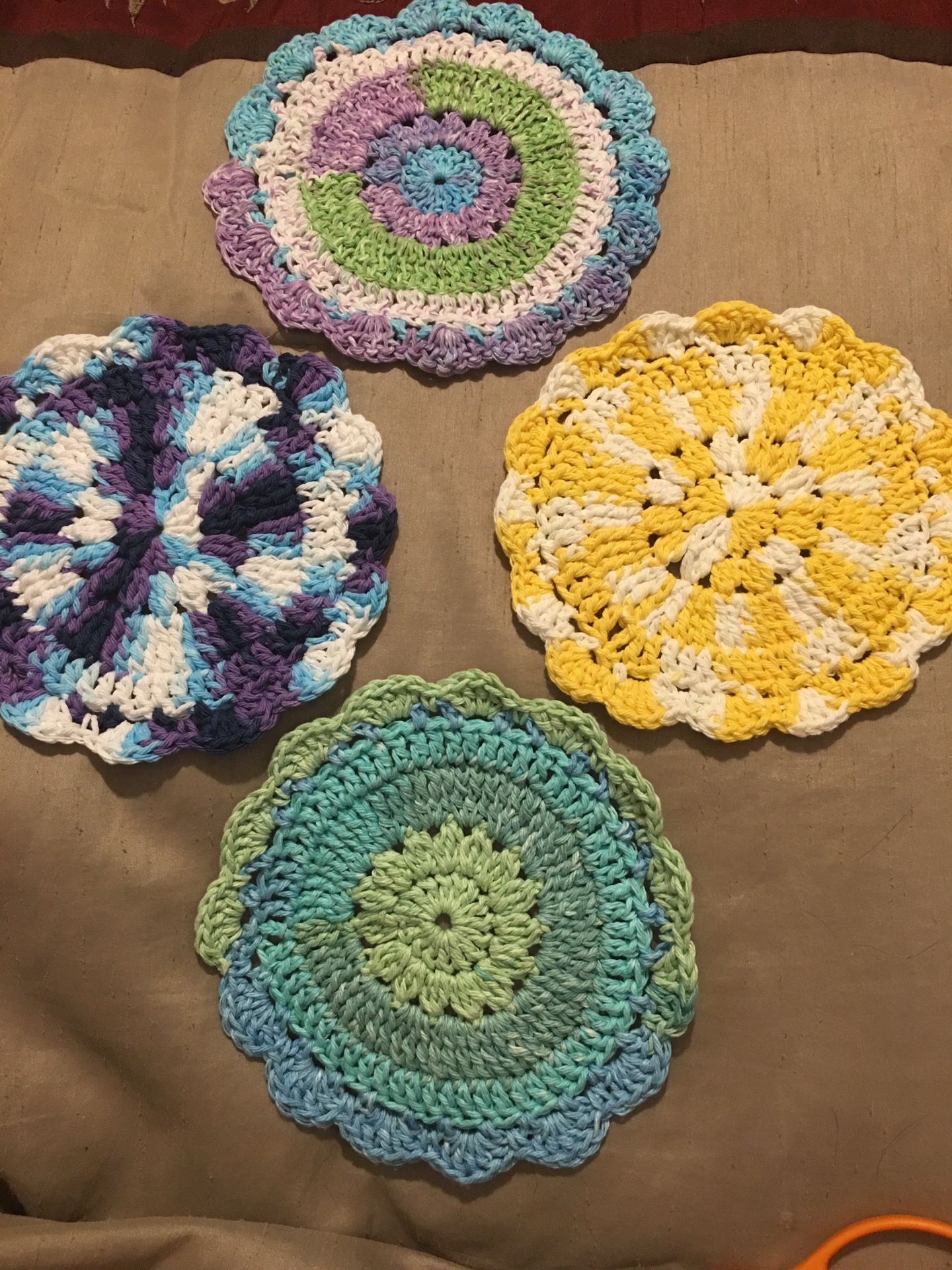 Handmade floral trivets
