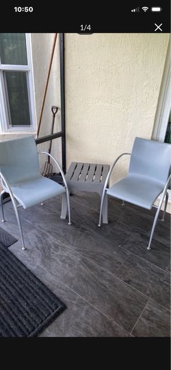 (2) Heavy Duty chairs & table