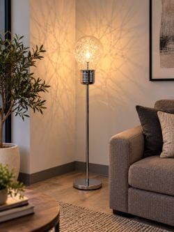 Anthony California Giant Light Bulb Floor Lamp – Chrome – 65” – Works Great