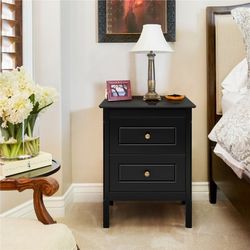 Solid + Manufactured Wood Bedside Table