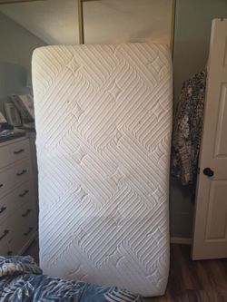 Twin memory foam mattress with box springs and frame