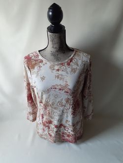 Sonoma women's floral print embellished long sleeve top size M