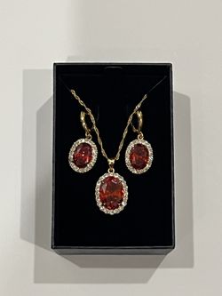 Stauer Red Hot Lovers Necklace, Bracelet & Earrings Set
