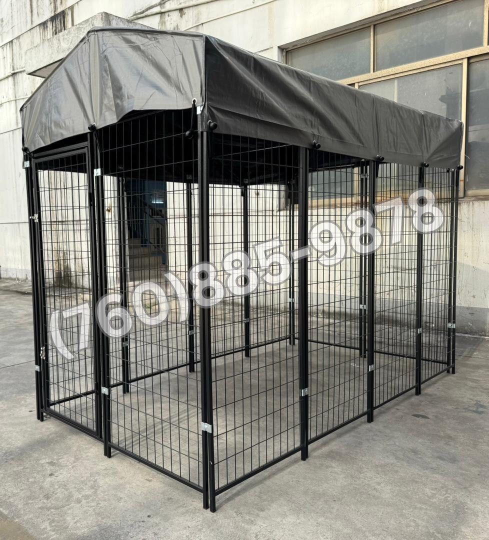 Outdoor Dog Kennel with Tarp Shade – 8x4x6 ft  (New in Box)