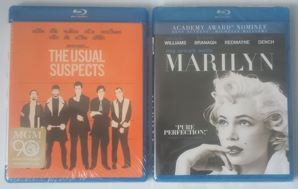 "Usual Suspects" & "My Week With Marilyn" BRAND-NEW Blu-Rays