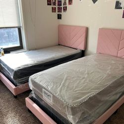 Bundle Deal - 2 Twin Beds + Matress And Box Soring Included 