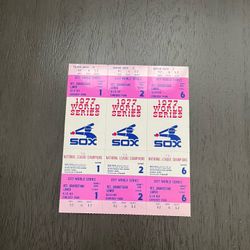 1977 World Series Unused Ticket  Sheet Of 3 Tickets Mint