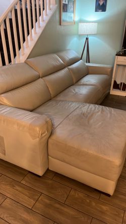 Reclining leather couch set