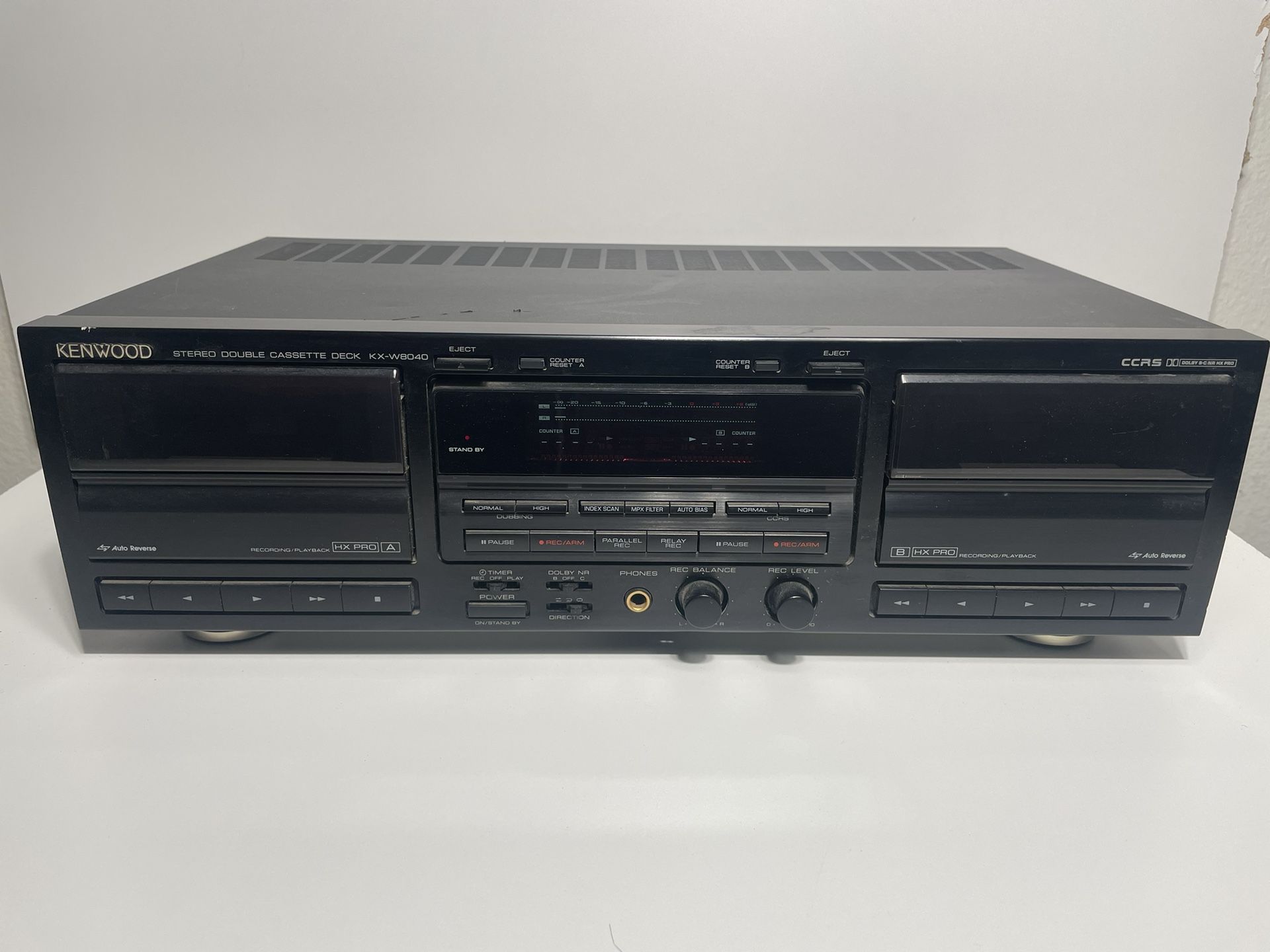 KENWOOD KX-W8040 Vintage Stereo Double Cassette Deck Player Recorder - Tested
