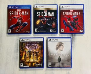PS4/PS5 Five Game Bundle – Spider-Man Trilogy + Gotham Knights + Silent Hill 2