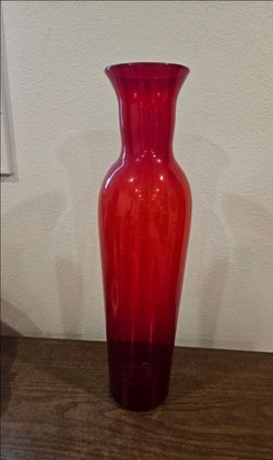 Tall Red glass Vase