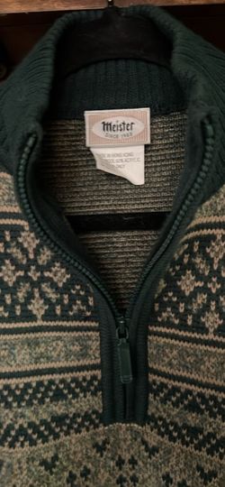 Meister Fair Isle Zip-Up Knit Sweater