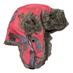 NWOT Hot Shot Sabre Realtree Pink Camo Thinsulate Faux Fur Trimmed Trapper Winter Bomber Hat Adult S/M*