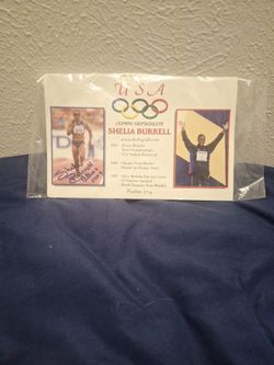 Autographed 2004 OLYMPIC CARD FROM SHELIA BURRELL