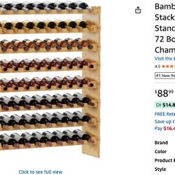 Bamboo Wine Rack Bottle Storage Shelves 