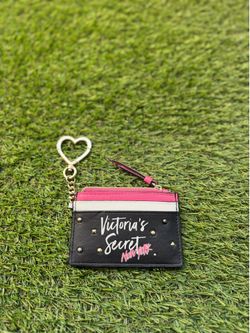 Victoria's Secret New York Zip Card Case Wallet with Heart Keychain