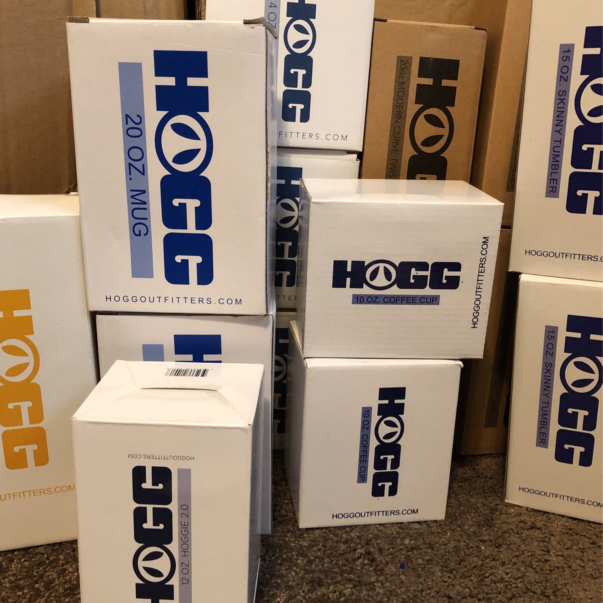 Box Of Hogg Brand Stainless Steel Cups