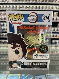Tanjiro Kamado 874 Demon Slayer Chase Funko Signed By Zach Aguilar  w/ COA 