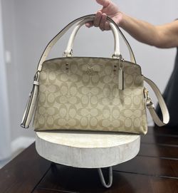 Coach Lillie Carryall In Signature Canvas Handbag Light Khaki Crossbody Strap