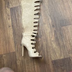 Lace Up Thigh High Boots