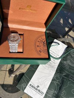 Iced Out Rose Gold AP Watch
