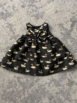 Cat & Jack black Gold Formal Swan Dress 2T