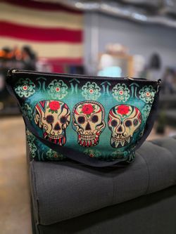 Turquoise Sugar skull cross body bag💀 $40 FIRM
