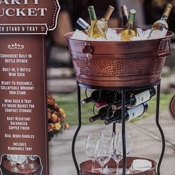 Party bucket, beverage dispenser