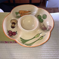 Hand Decorated Veggie & Dip Serving Tray