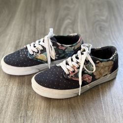 Vans Off The Wall Skate Shoes Atwood Low Pro Floral Polka Dotted Lace Up W7 TB4R