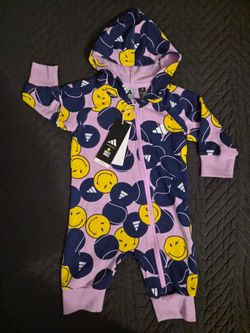 Adidas x Smiley World Baby Hooded Romper 6m