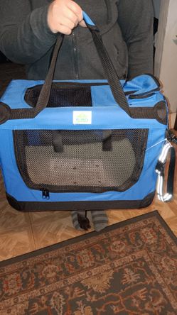 Pet Carrier And Collar (Blue Color)