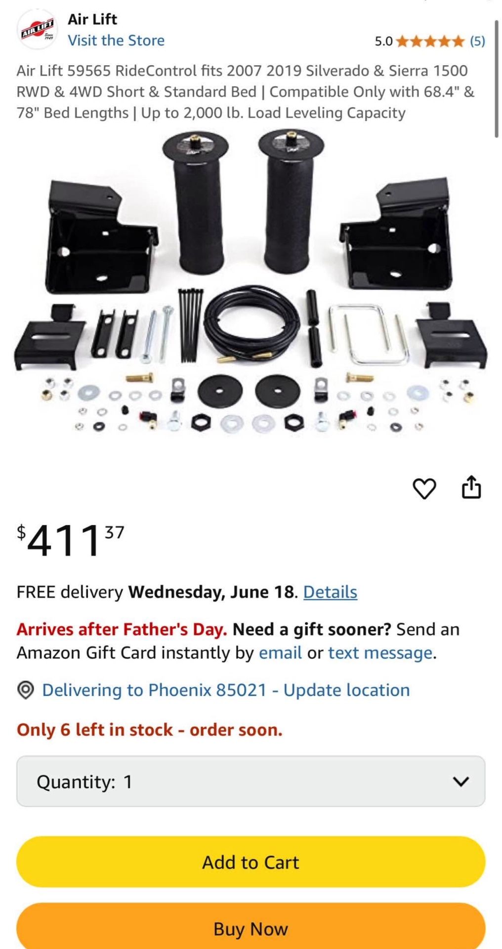 Air Lift Silverado- Sierra 2007-2019