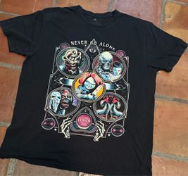 “Never Go Alone” design from Universal Studios Large Halloween Horror Nights 2023