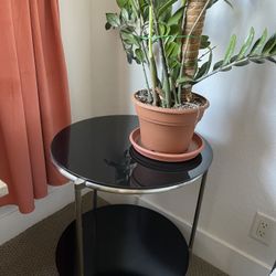 Two-Tiered Black Side Table 